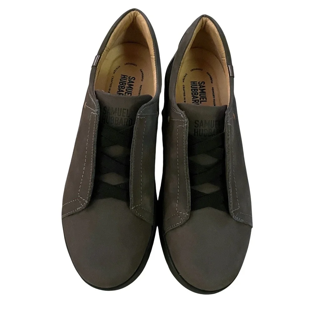 Samuel Hubbard NEW Women's Sneaker Style Comfort Shoes Gray Leather Slip On- 8‎